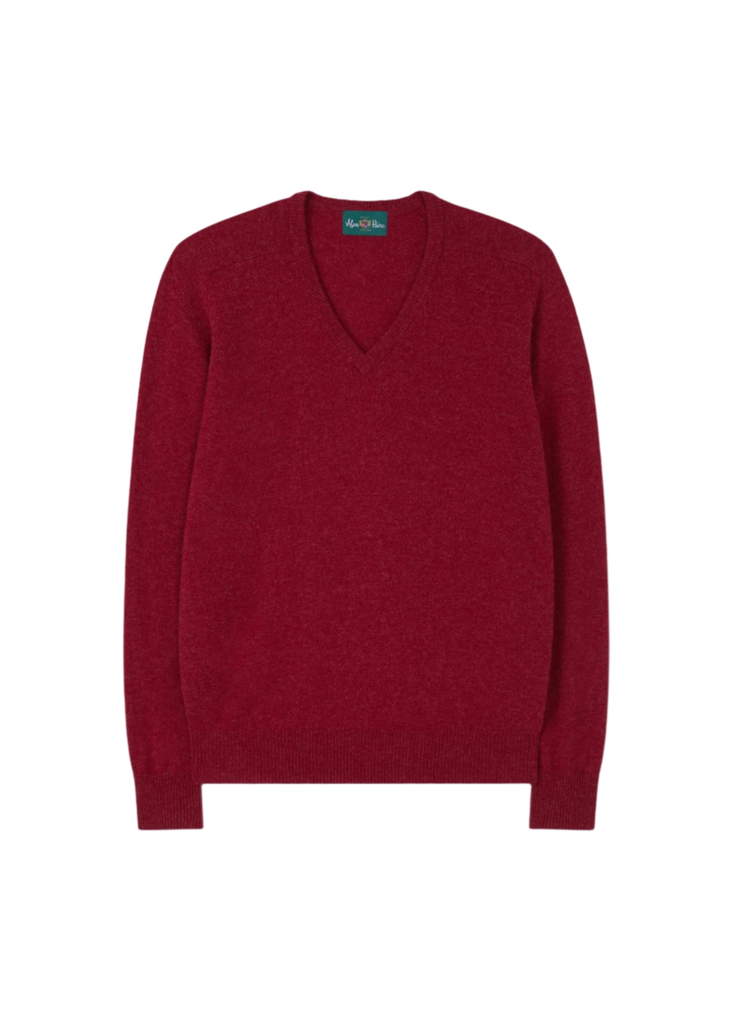 Hampshire-Lammwollpullover in Mohn – klassische Passform