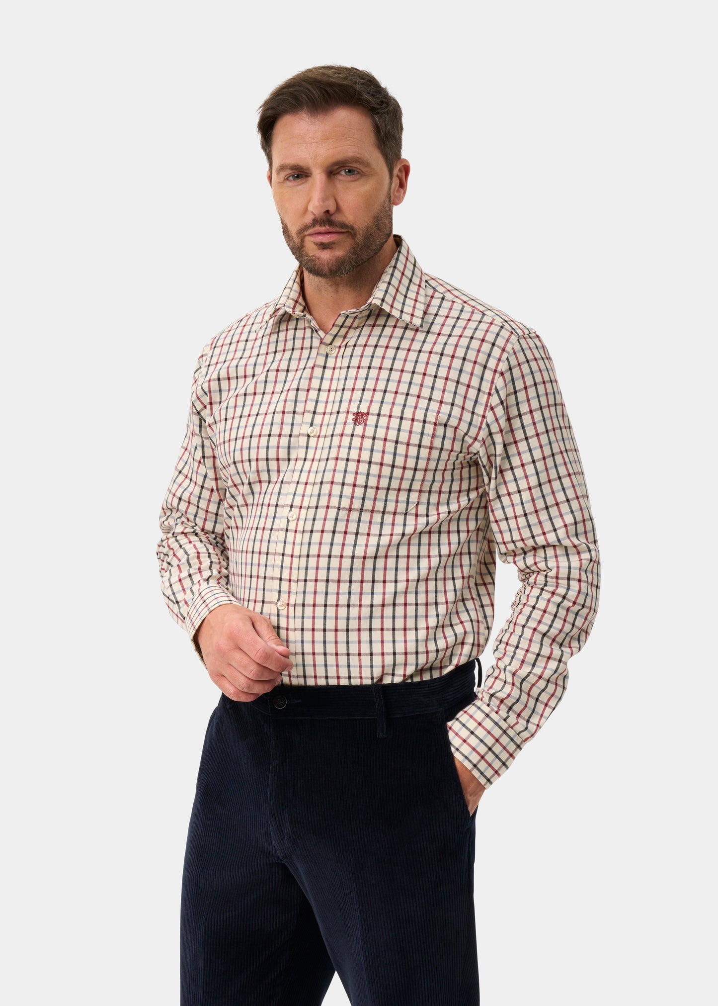 Ilkley Men's Red Check Shirt - Shooting Fit