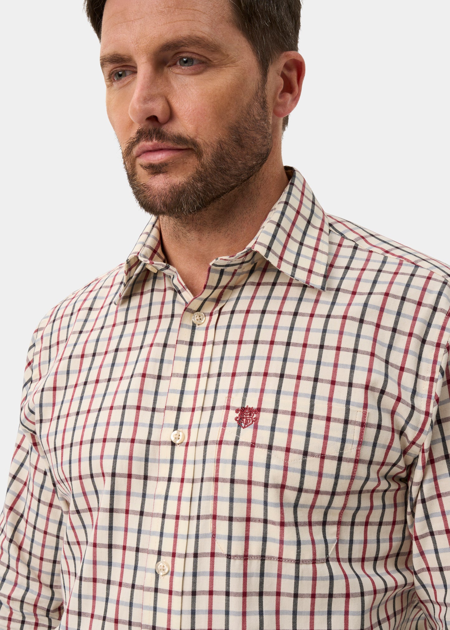 Ilkley Men's Red Check Shirt - Shooting Fit