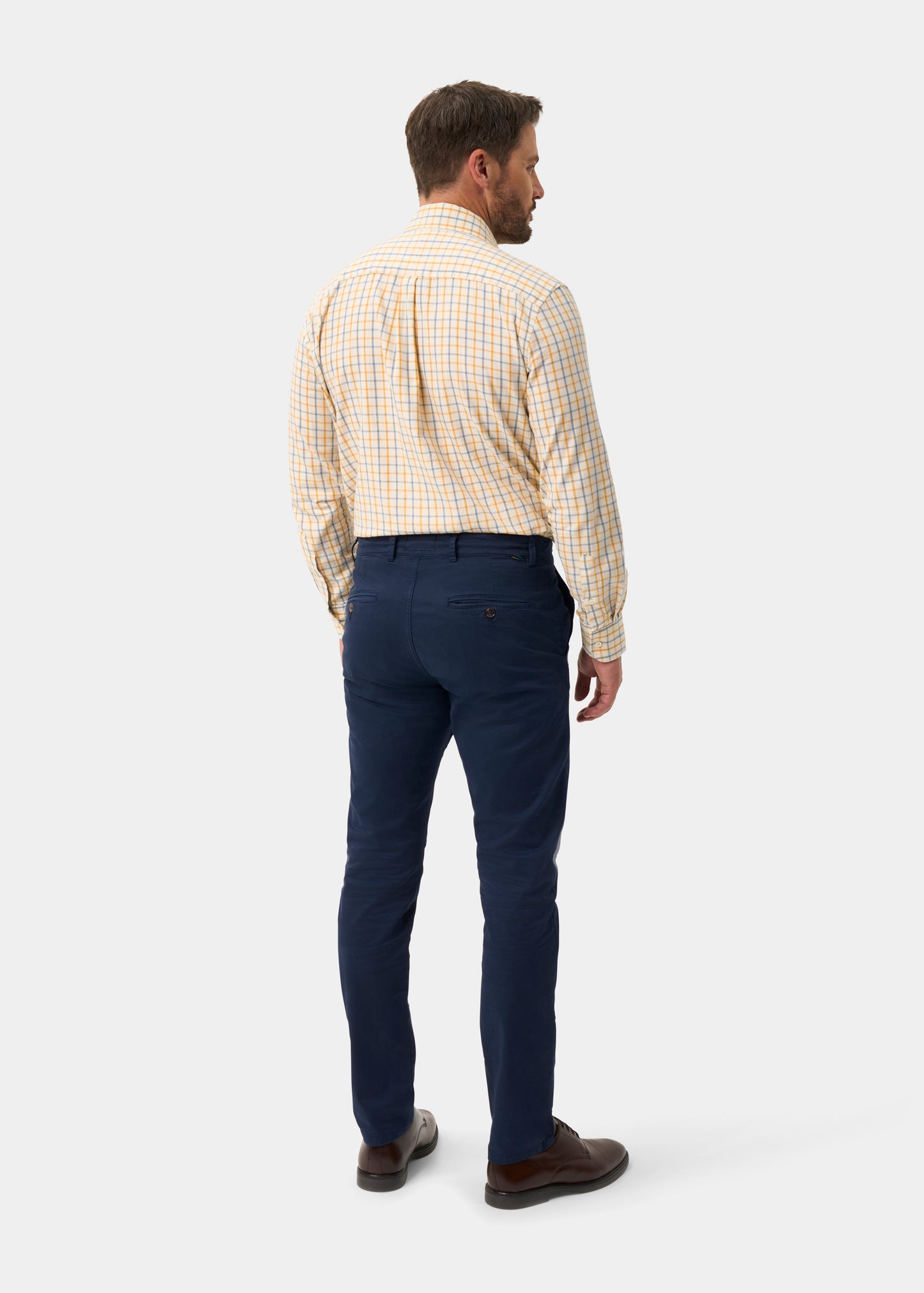 Ilkley Men's Blue and Gold Country Check Shirt - Shooting Fit