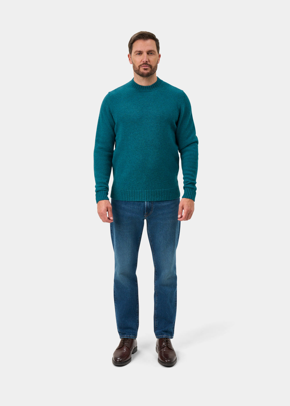 Kinnadie Supersoft Shetland Wool Crew Neck Jumper In Larkspur - Regular Fit