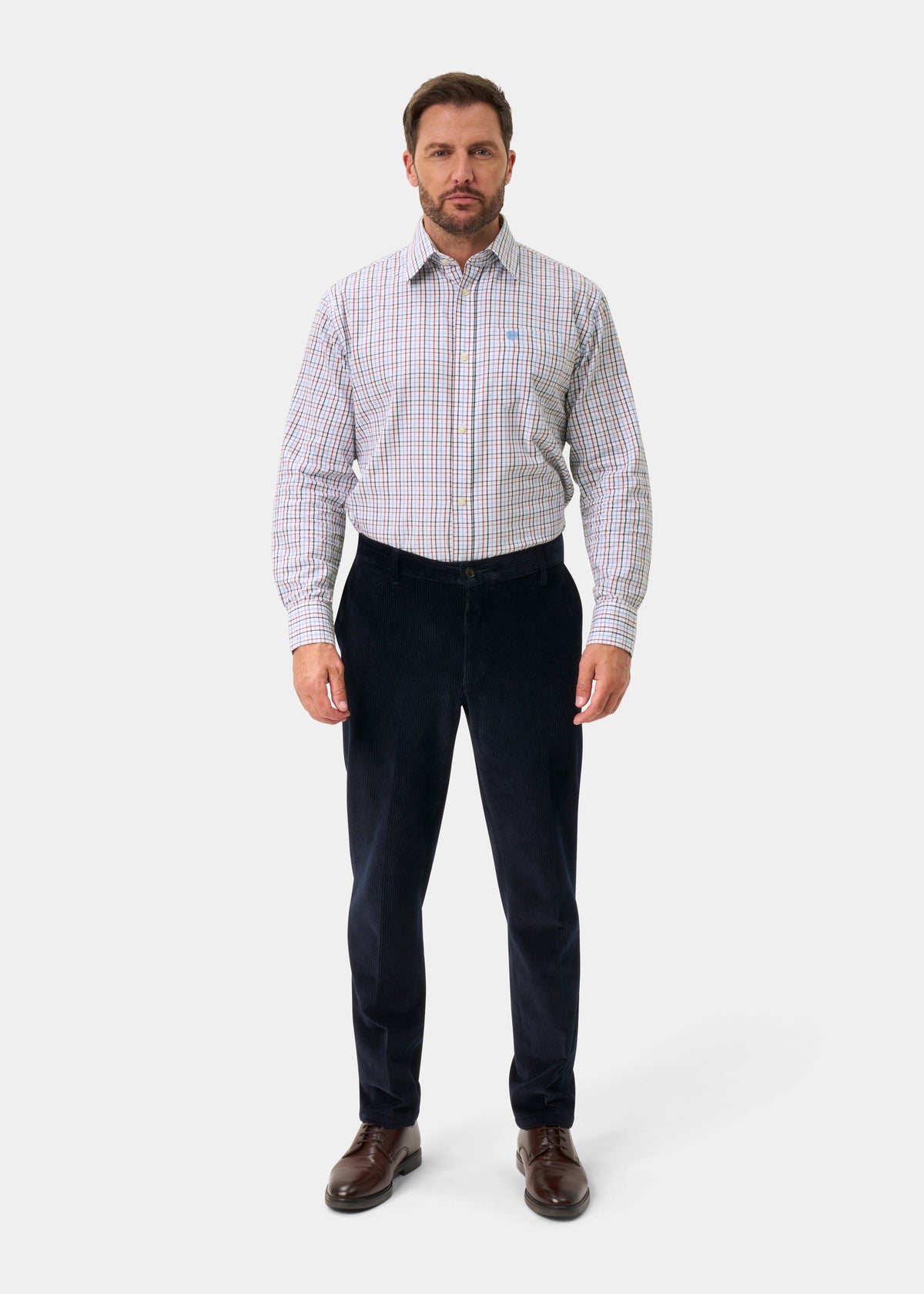 Mossbury Men's Cotton Cord Trousers In Navy