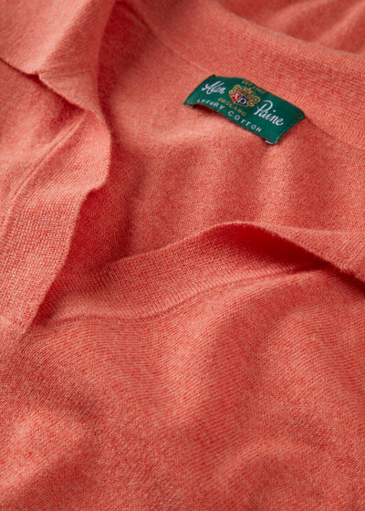 Ladies Cotton Cashmere Open Placket Jumper in Pink