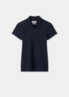 Ladies Cotton Pique Polo Shirt in Navy