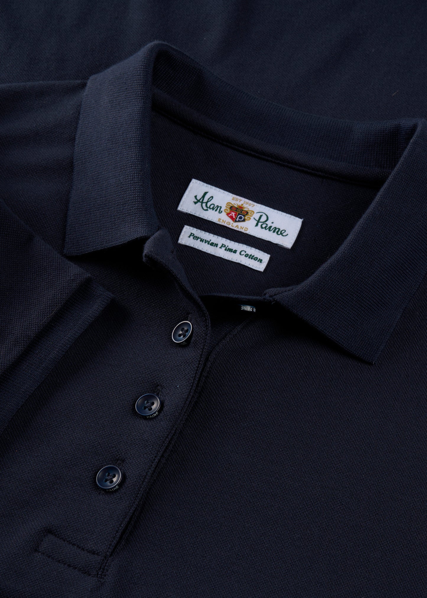 Ladies Cotton Pique Polo Shirt in Navy