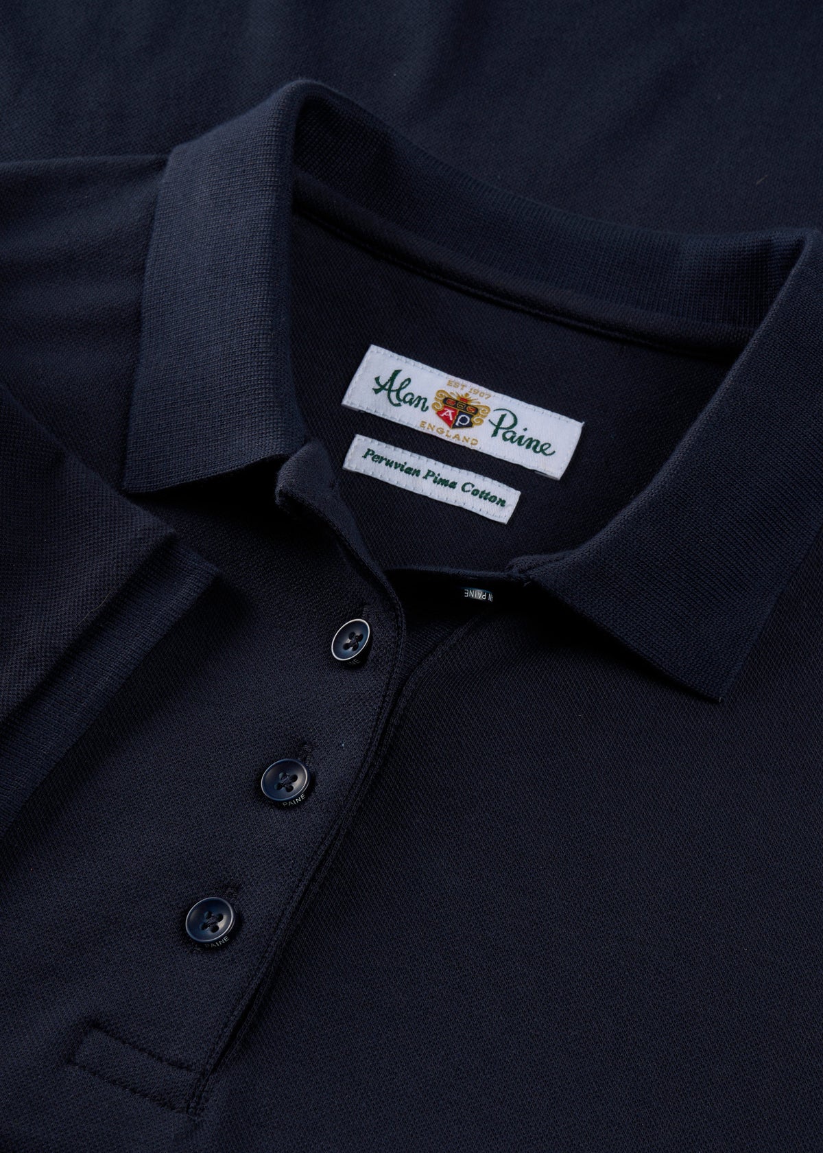 Ladies Cotton Pique Polo Shirt in Navy