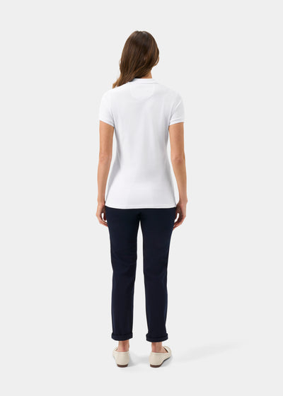 Ladies Cotton Pique Polo Shirt in White