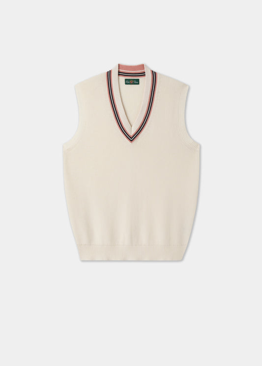 Ladies Cotton Cricket Slipover In Ecru