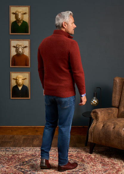Lambswool-Mock-Neck-Jumper-Brown-Red
