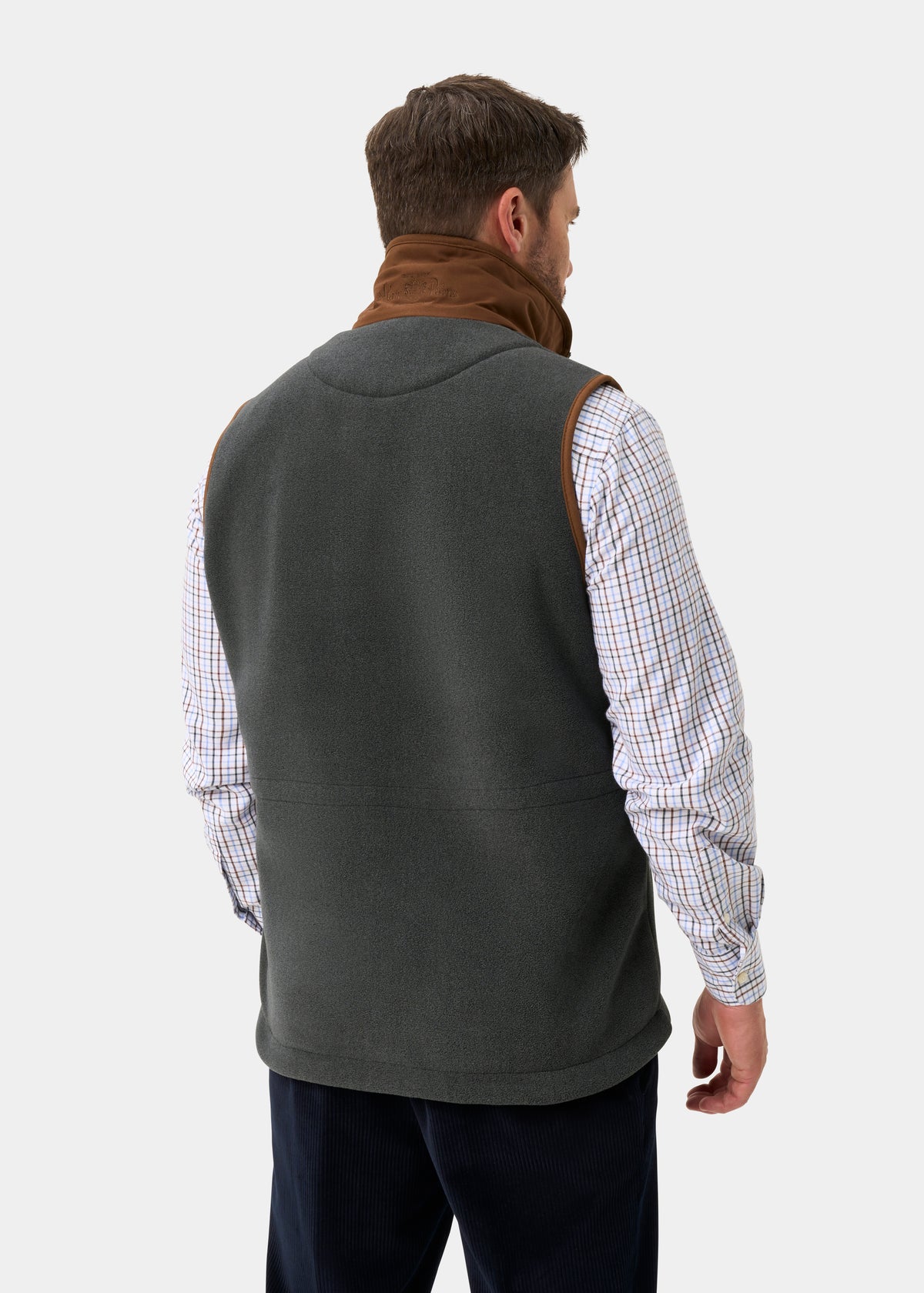 Aylsham Men's Fleece Gilet In Gunmetal - Regular Fit