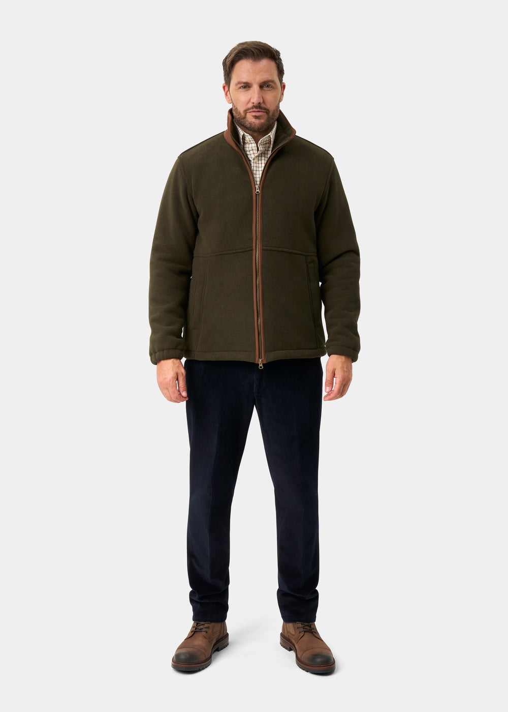 Aylsham Men's Fleece Windblock In Green - Regular Fit