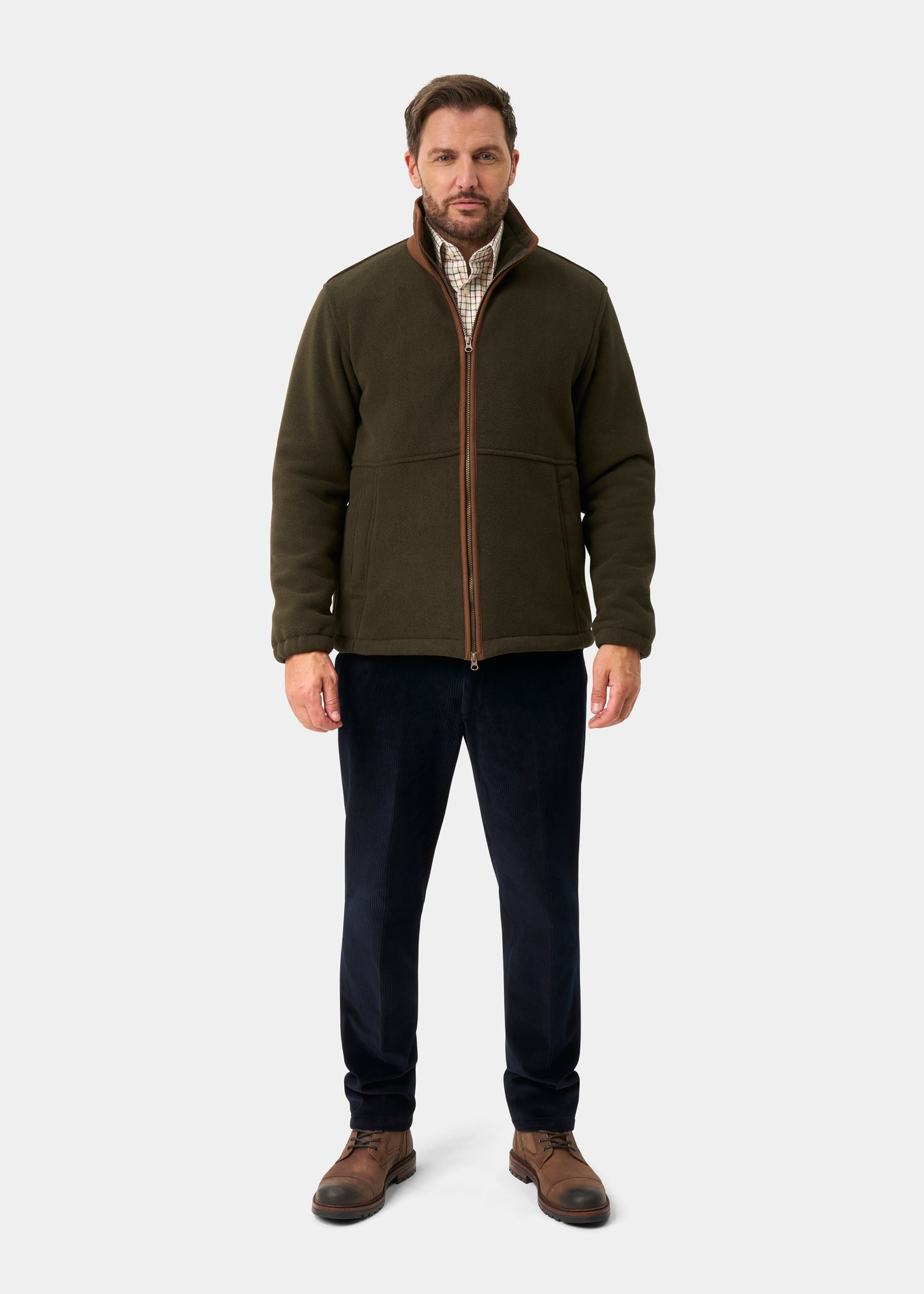 Aylsham Men's Fleece Windblock In Green - Regular Fit