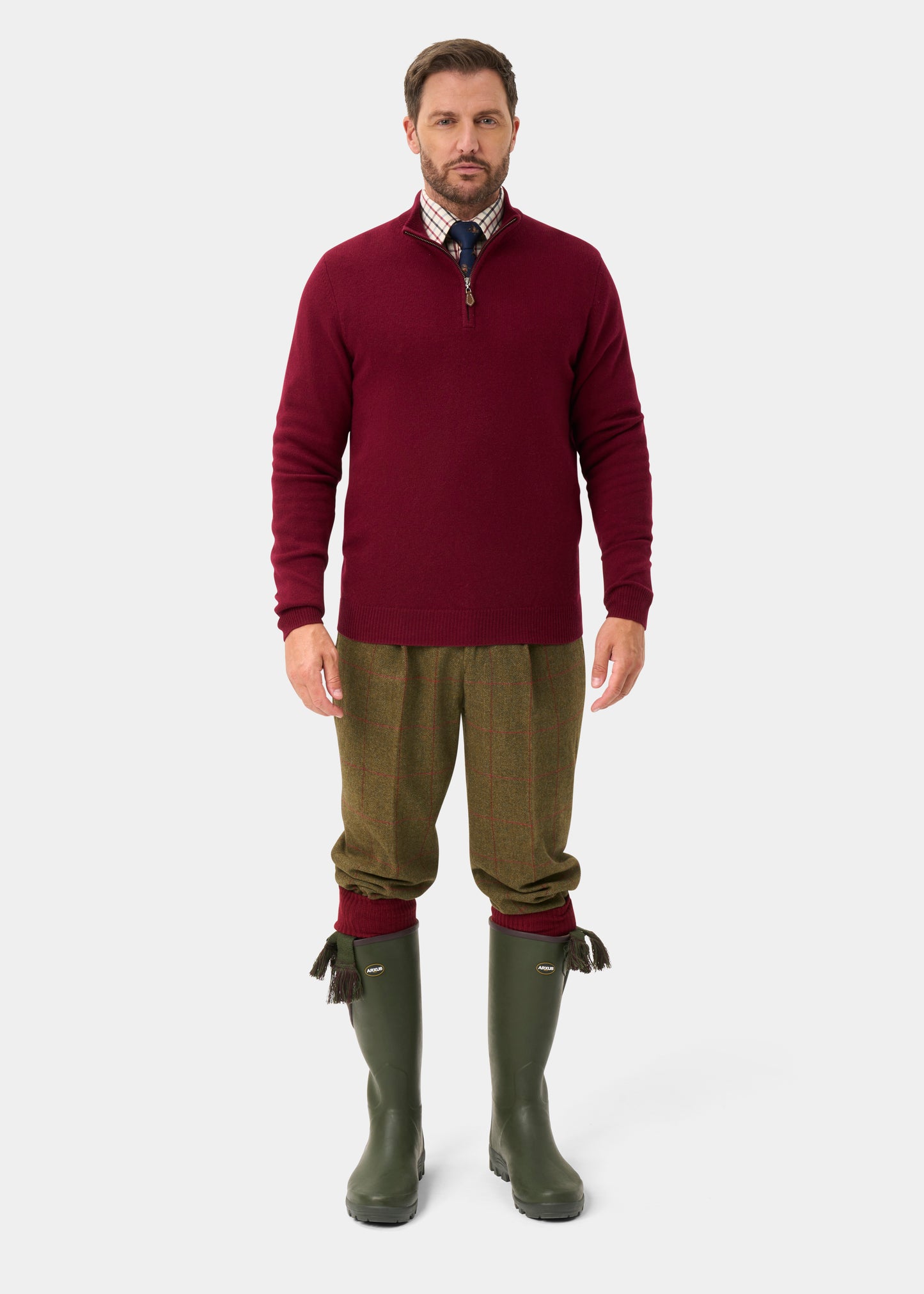 Combrook Men's Tweed Water Repellent Shooting Breeks in Sage  -  Regular Fit