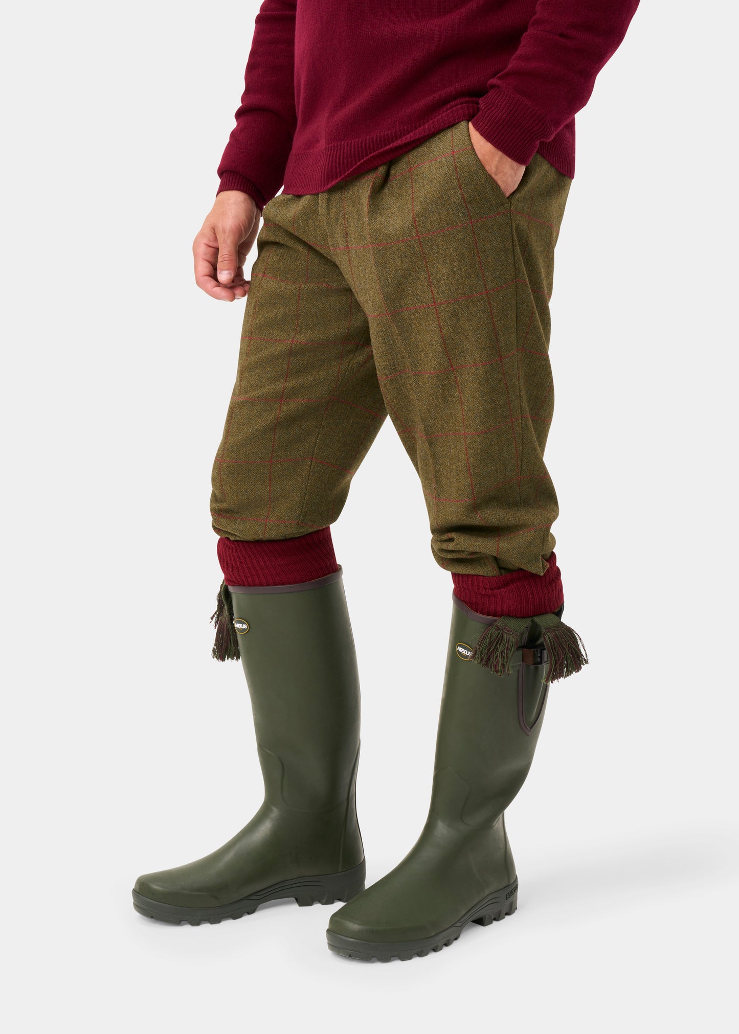 Combrook Men's Tweed Water Repellent Shooting Breeks in Sage  -  Regular Fit