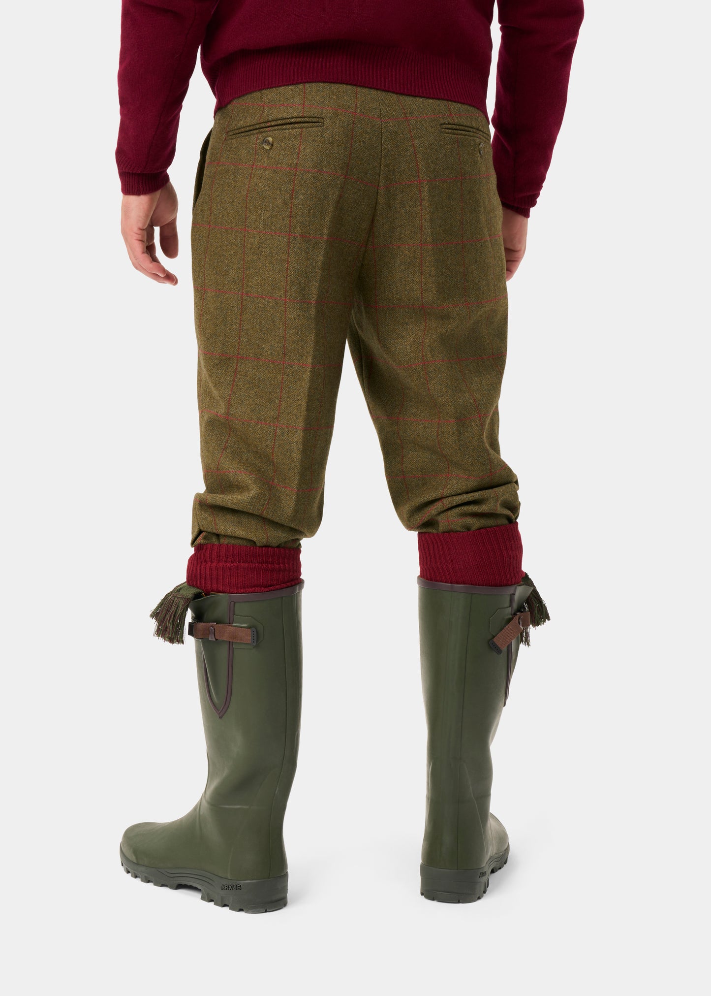 Combrook Men's Tweed Water Repellent Shooting Breeks in Sage  -  Regular Fit