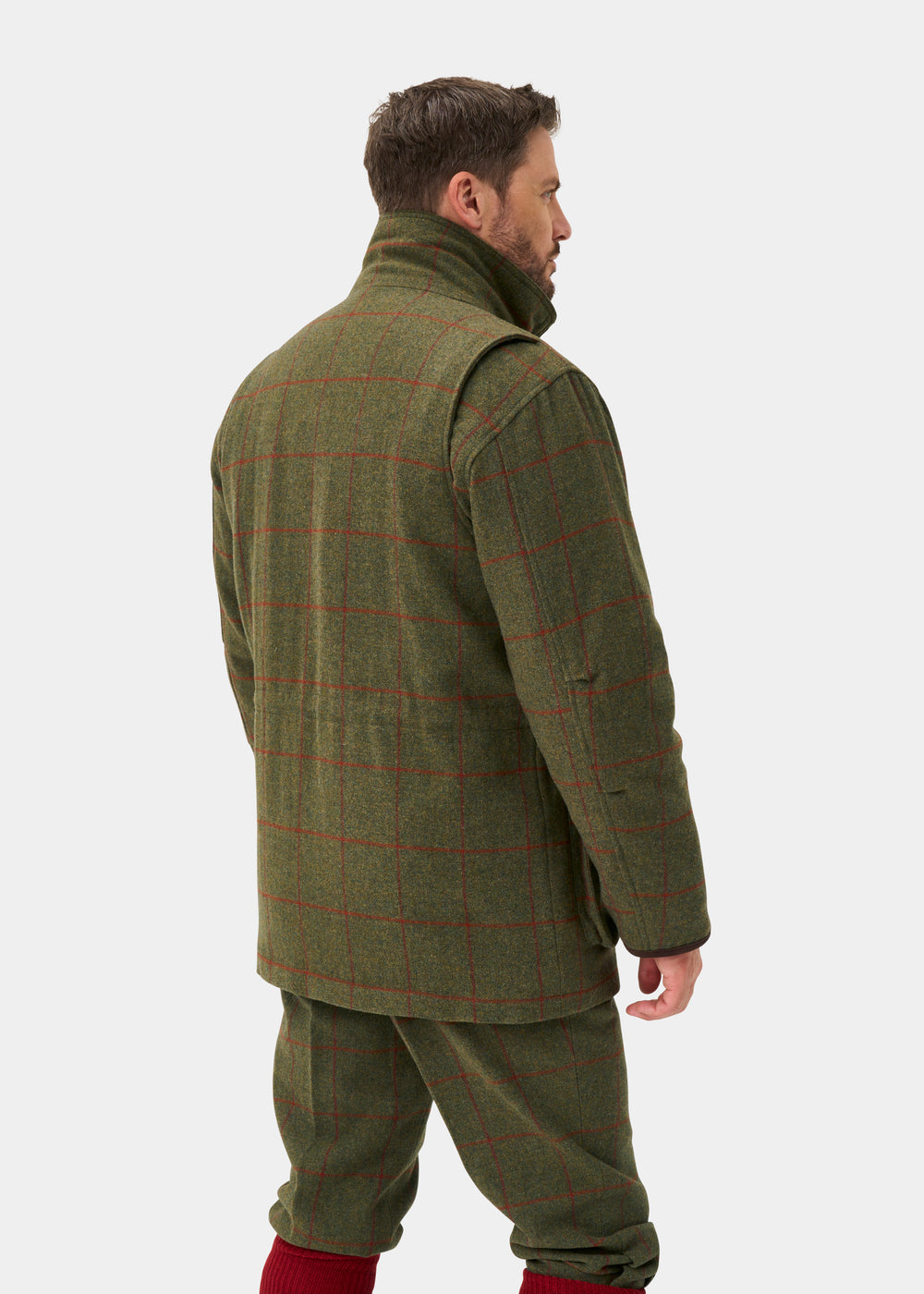 Combrook Men's Tweed Waterproof Shooting Field Coat in Reed  -  Shooting Fit