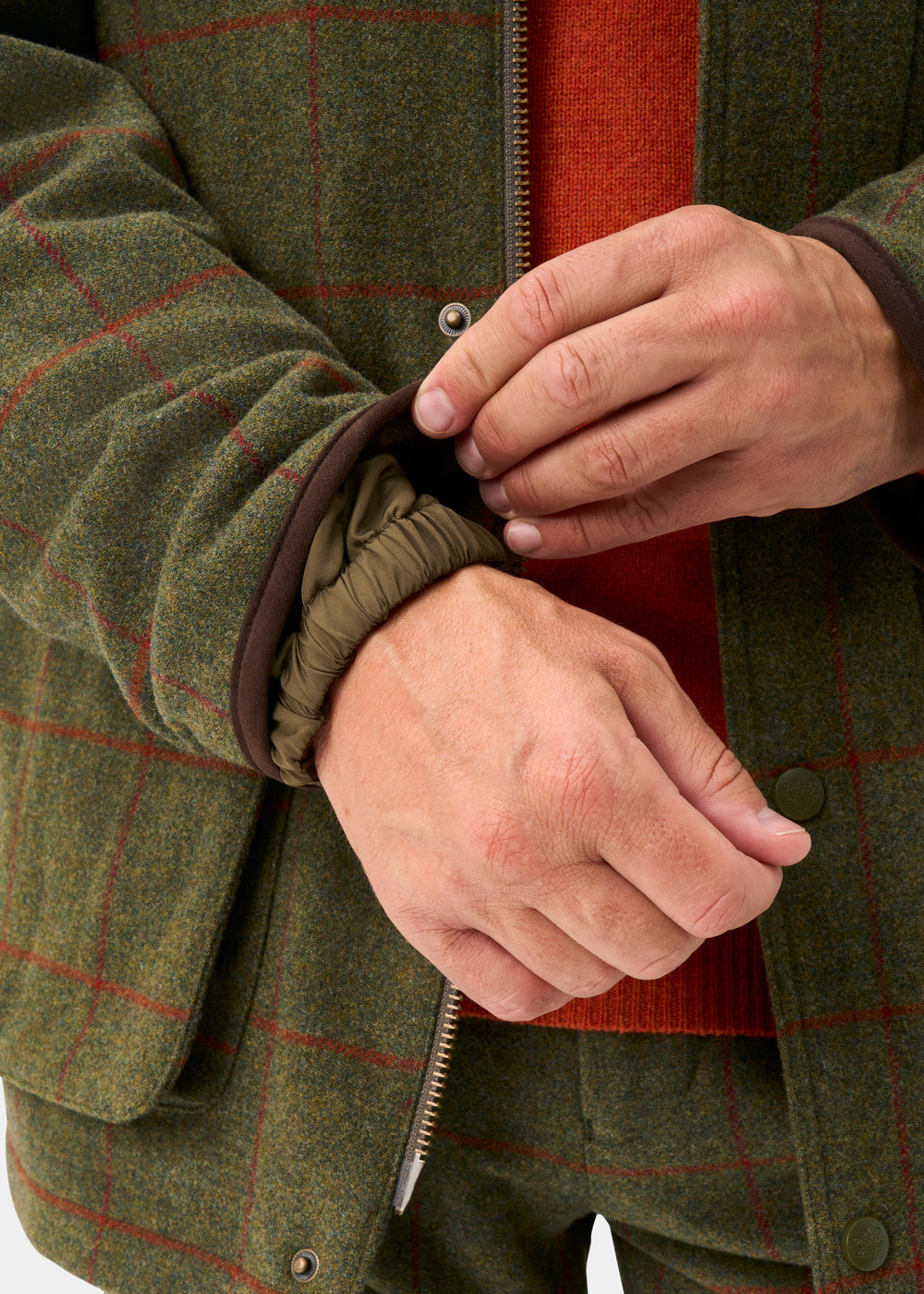 Combrook Men's Tweed Waterproof Shooting Field Coat in Reed  -  Shooting Fit
