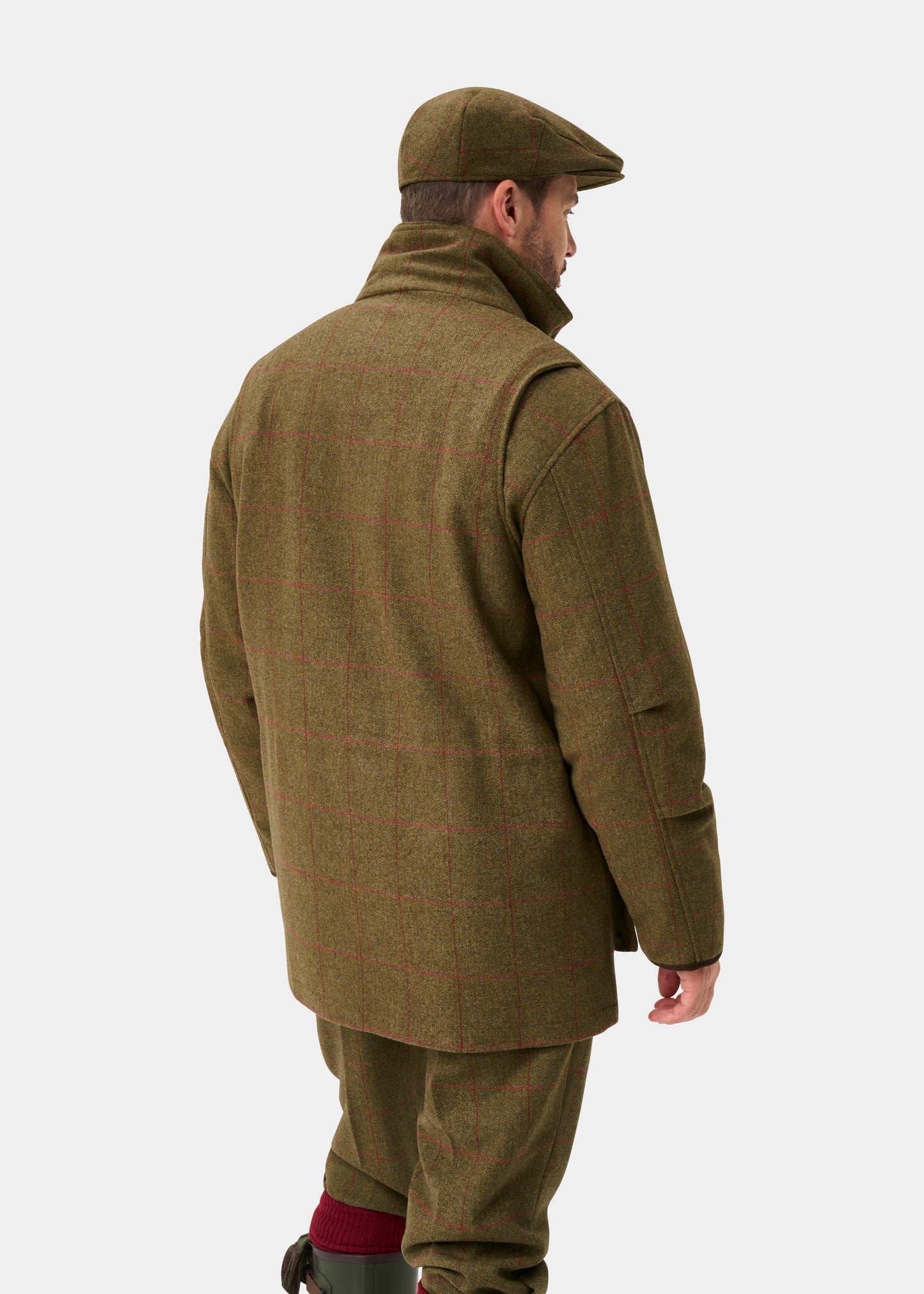 Combrook Men's Tweed Waterproof Shooting Field Coat in Sage  -  Shooting Fit