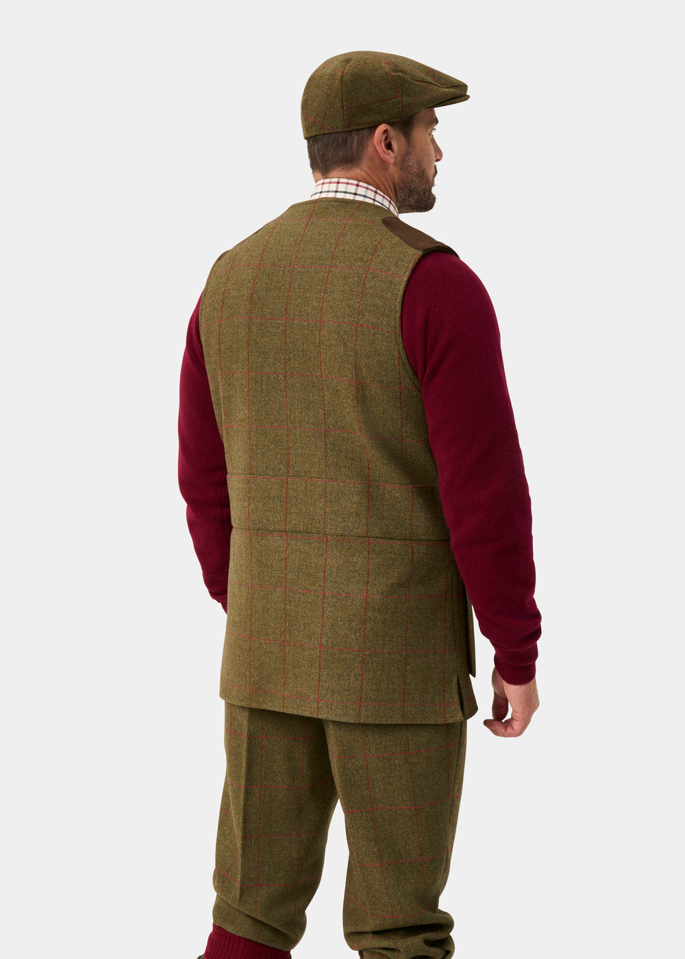 Combrook Men's Tweed Water Repellent Shooting Waistcoat in Sage  -  Shooting Fit