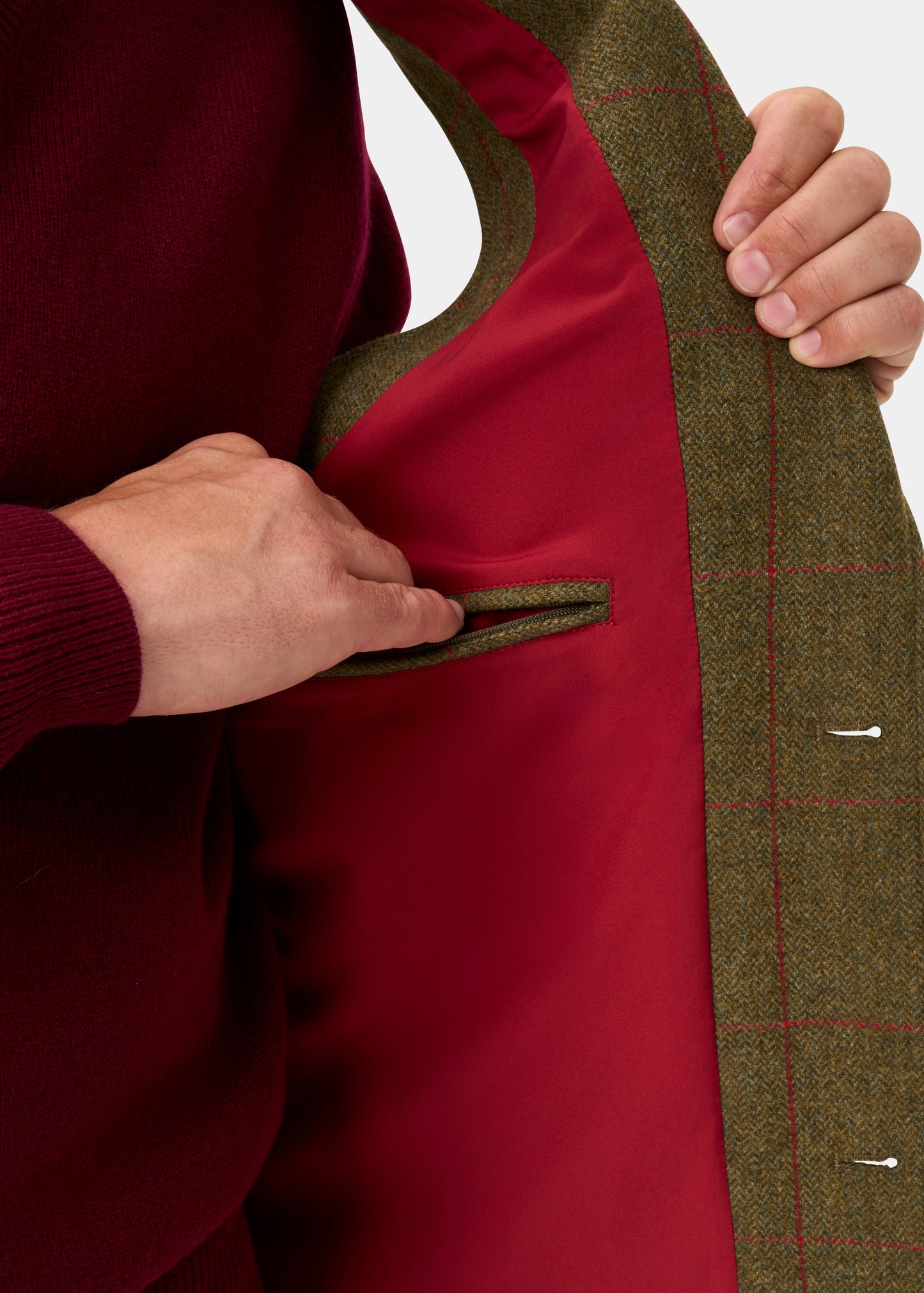 Combrook Men's Tweed Water Repellent Shooting Waistcoat in Sage  -  Shooting Fit