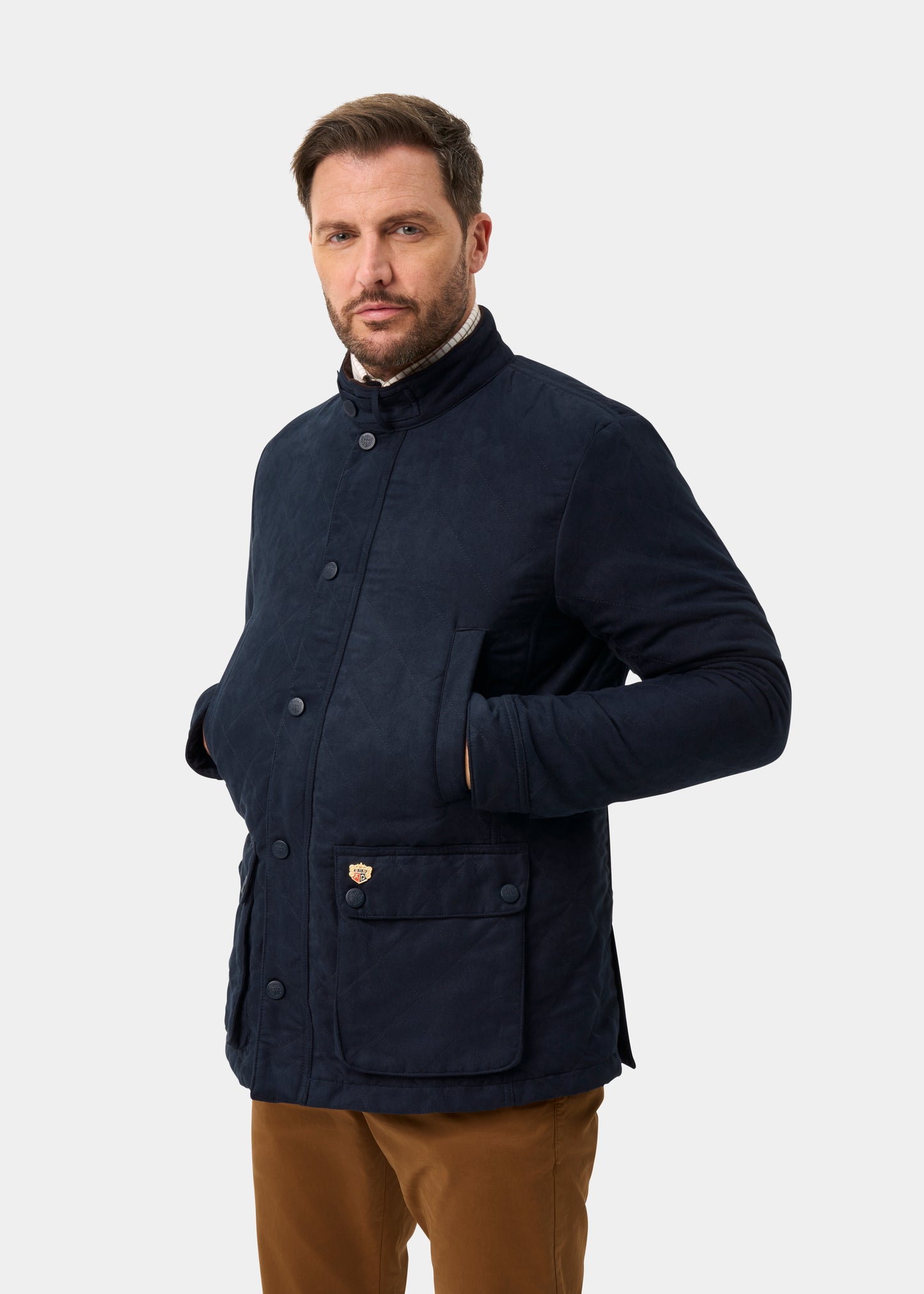 Felwell Men's Quilted Jacket In Dark Navy - Regular Fit