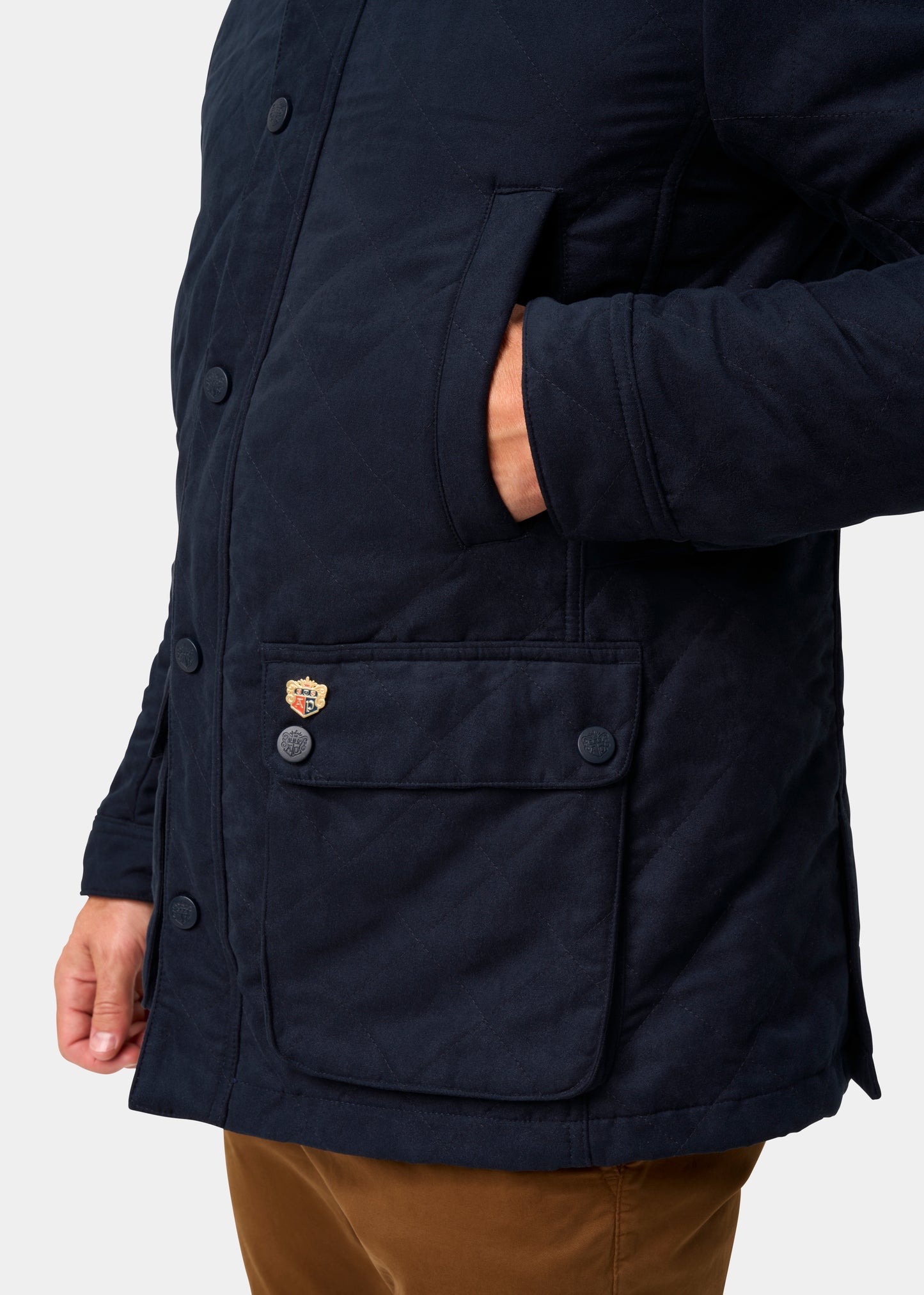 Felwell Men's Quilted Jacket In Dark Navy - Regular Fit