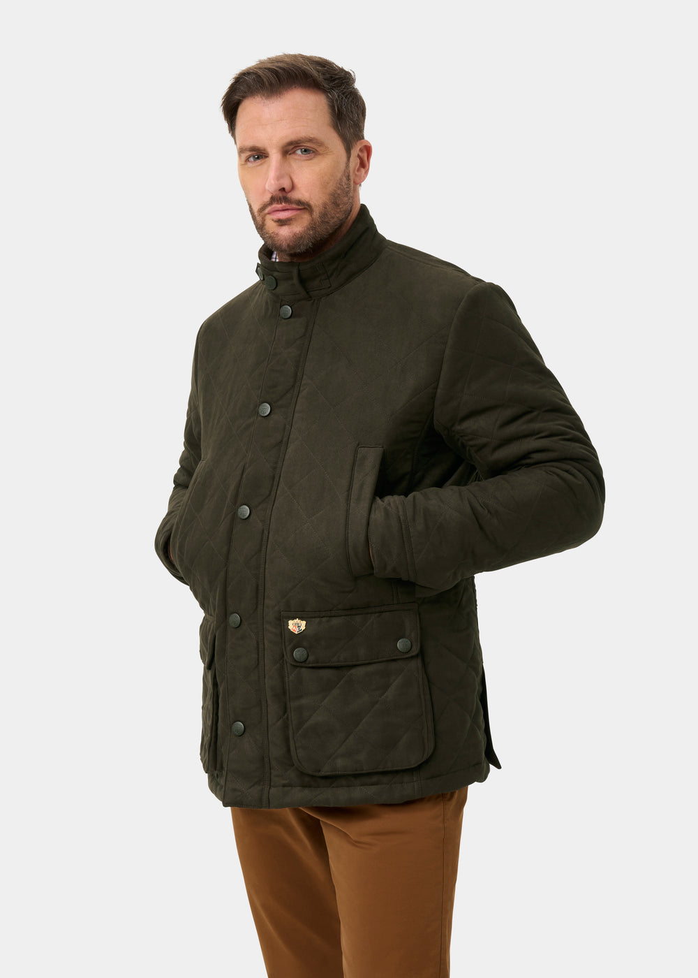 Felwell Men's Quilted Jacket In Olive - Regular Fit