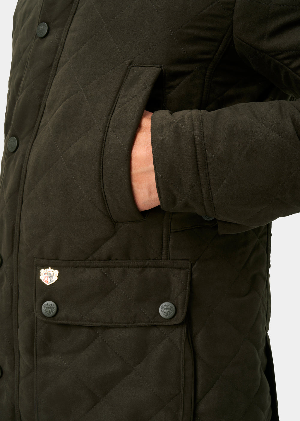 Felwell Men's Quilted Jacket In Olive - Regular Fit