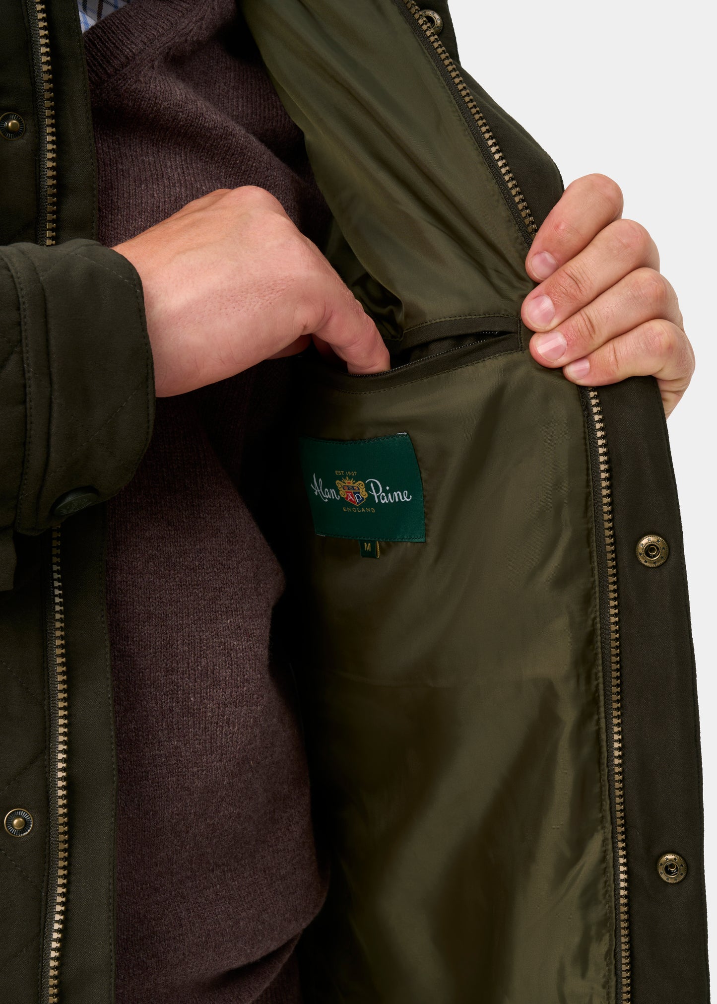Felwell Men's Quilted Jacket In Olive - Regular Fit