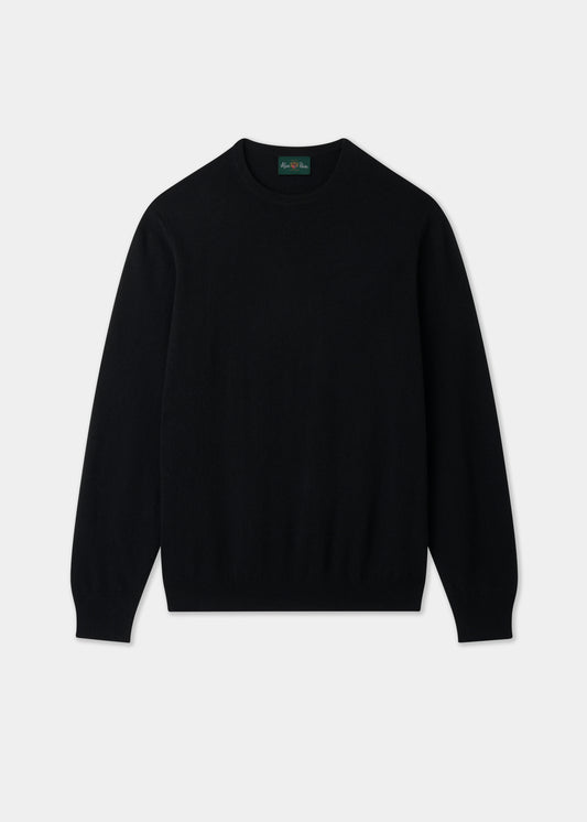 Men's Cashmere Crew Neck Jumper in Black