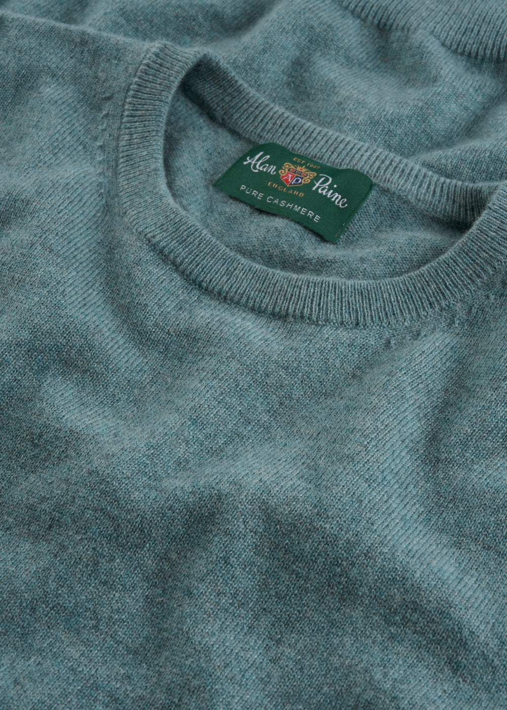 Men's Cashmere Crew Neck Jumper in Caspian