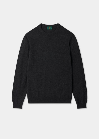 Men's Cashmere Crew Neck Jumper in Charcoal
