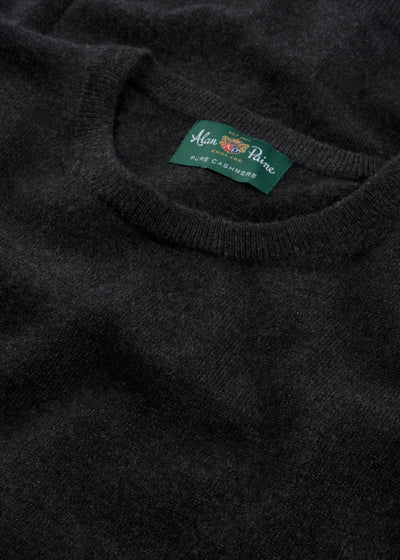Men's Cashmere Crew Neck Jumper in Charcoal