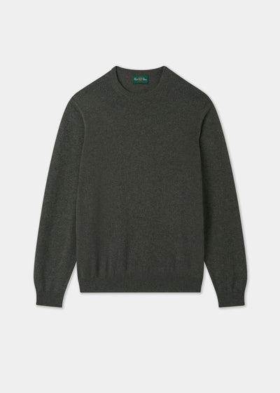 Men's Cashmere Crew Neck Jumper in Rosemary