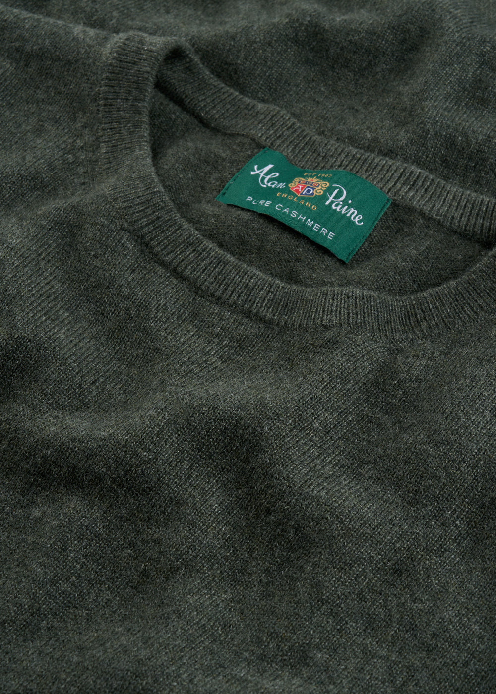 Men's Cashmere Crew Neck Jumper in Rosemary