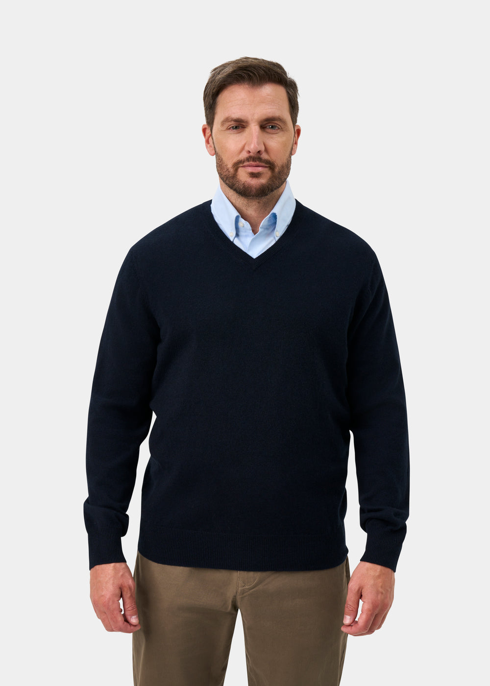 Haddington Cashmere Jumper in Dark Navy - Regular Fit