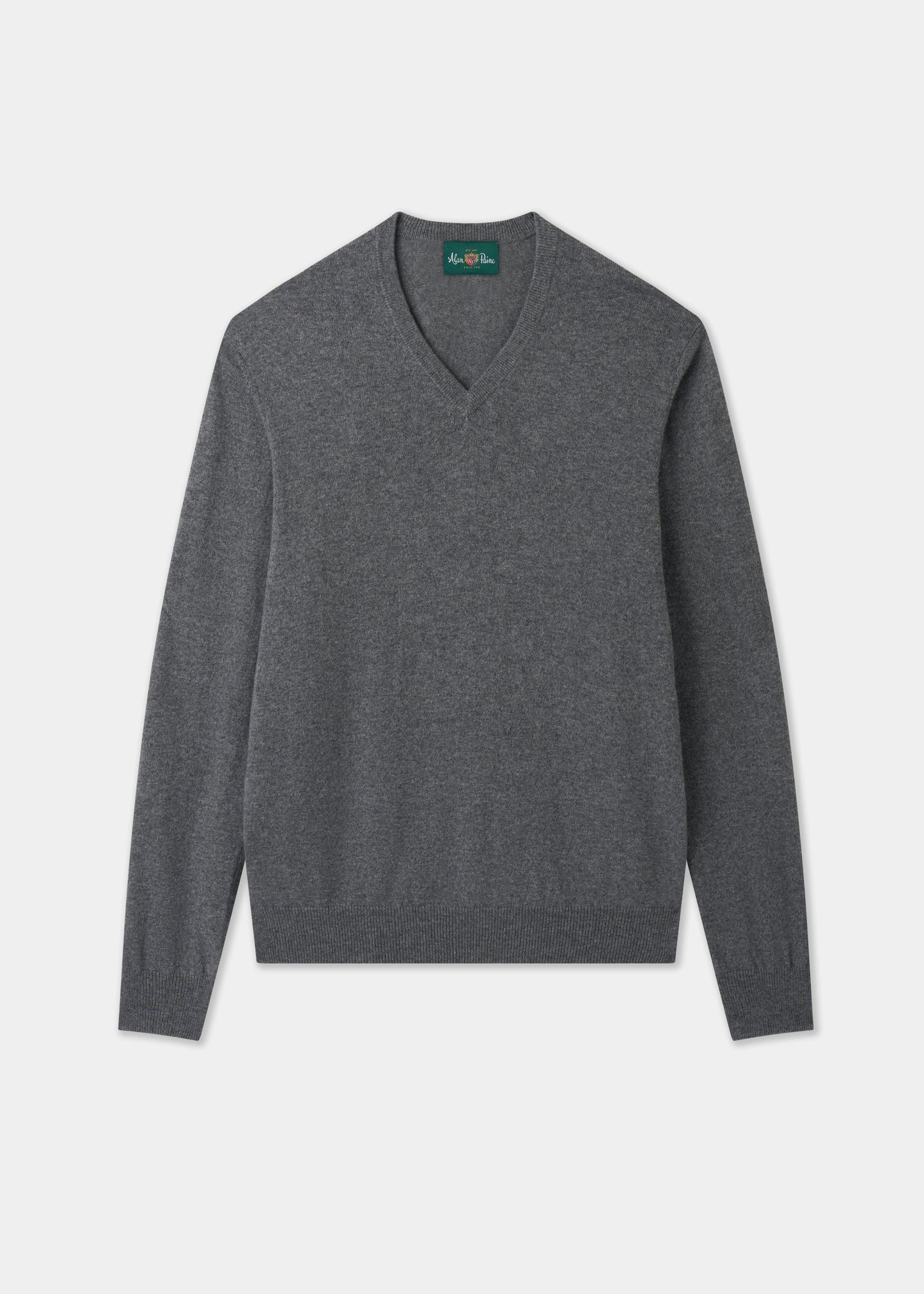 Men's Cashmere Vee Neck Jumper in Derby