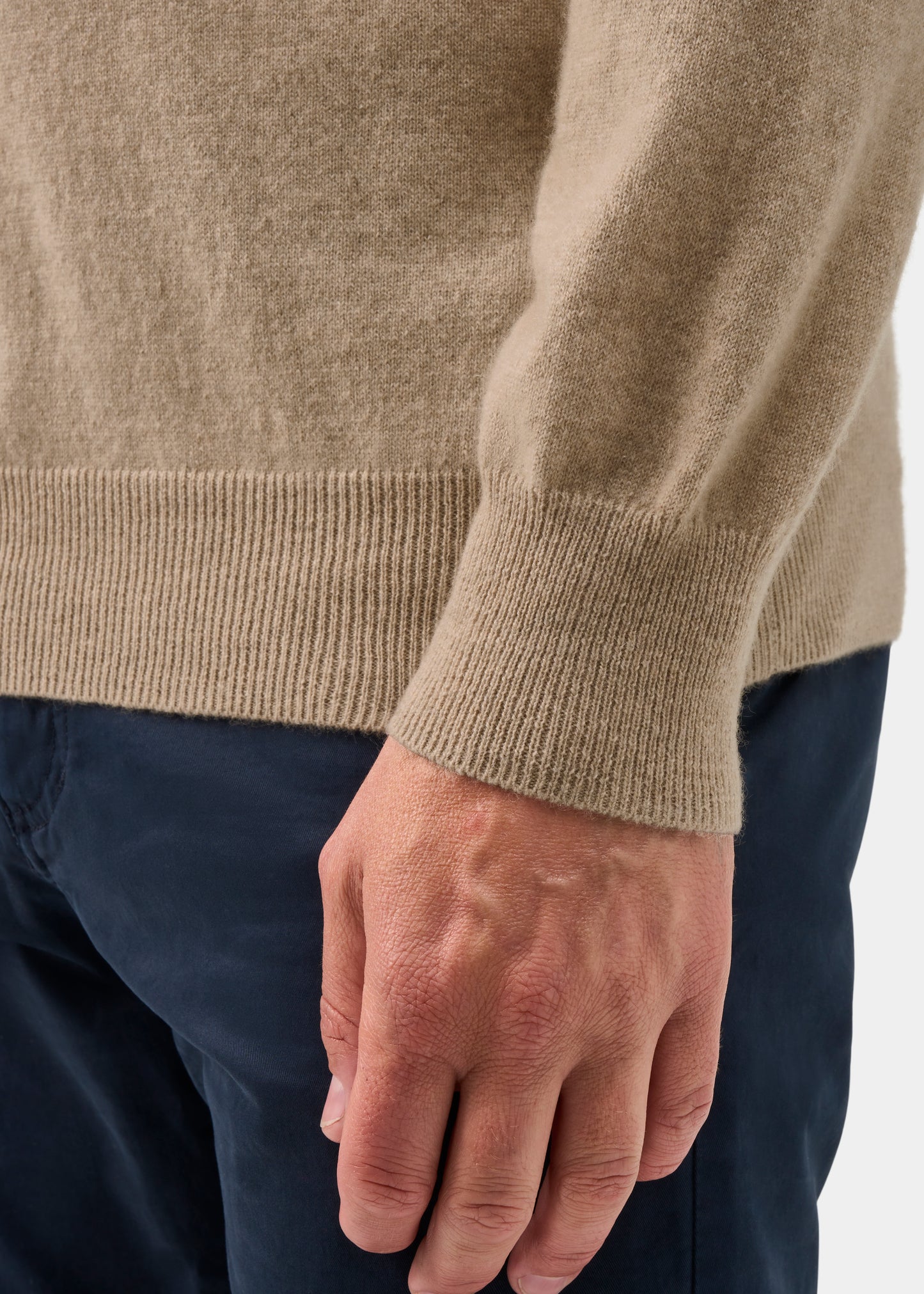 Haddington Cashmere Jumper in Linen - Regular Fit