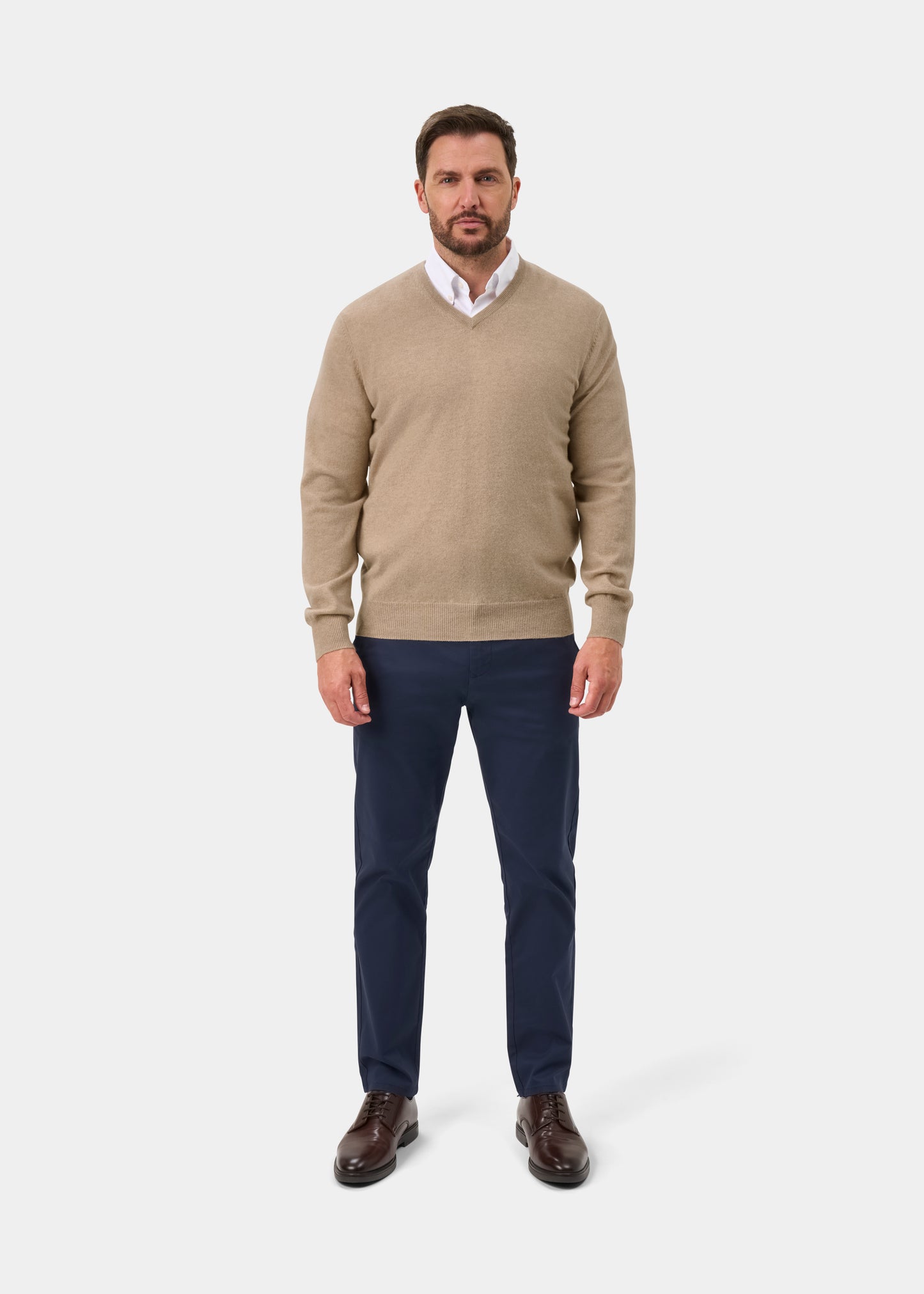 Haddington Cashmere Jumper in Linen - Regular Fit