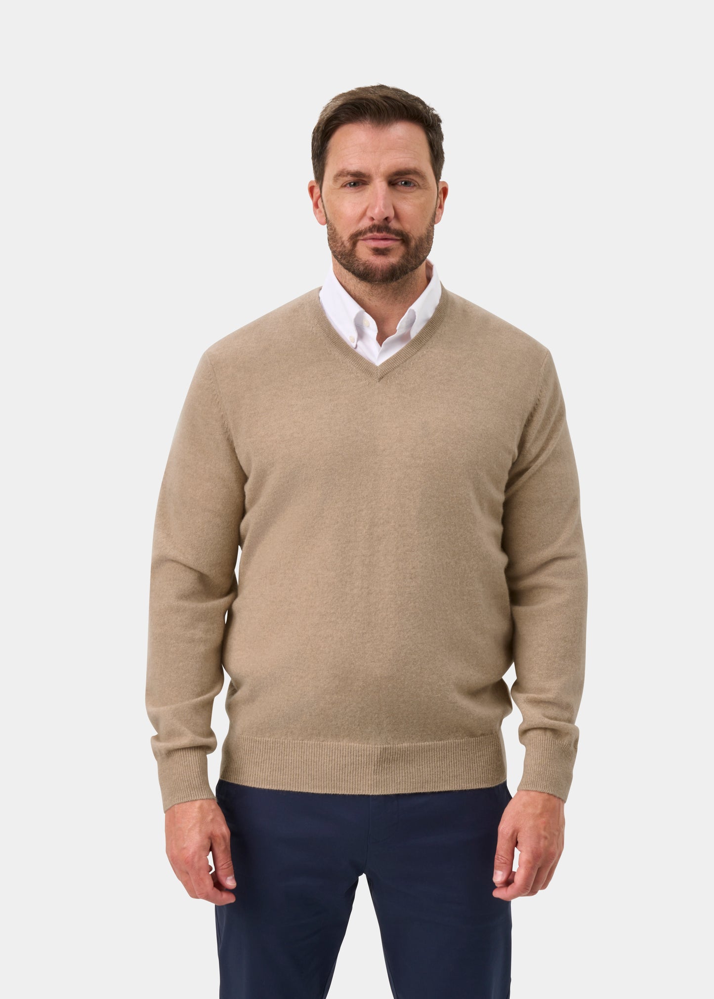 Haddington Cashmere Jumper in Linen - Regular Fit