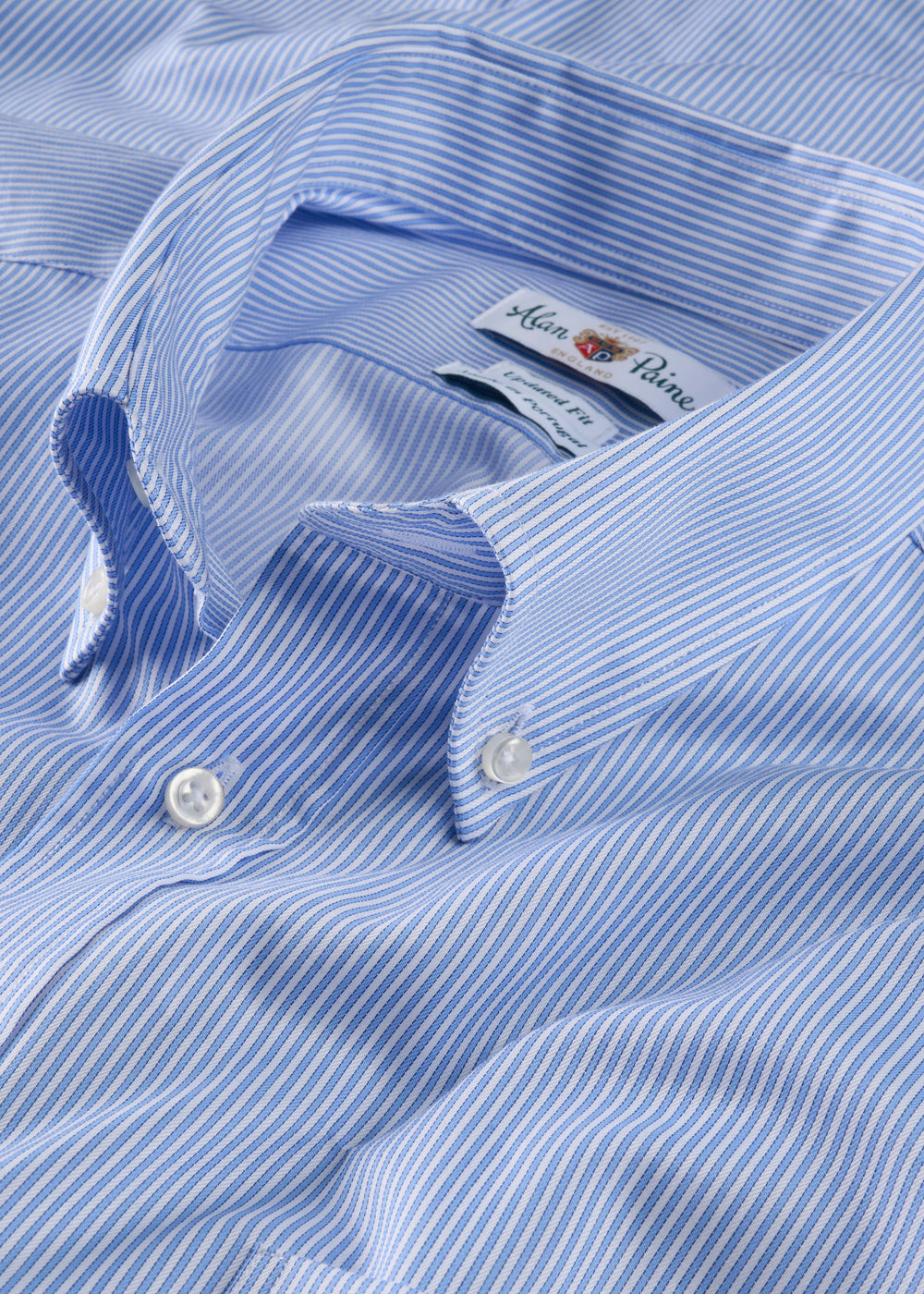 Men's Cotton Long Sleeve Shirt in Blue Striped