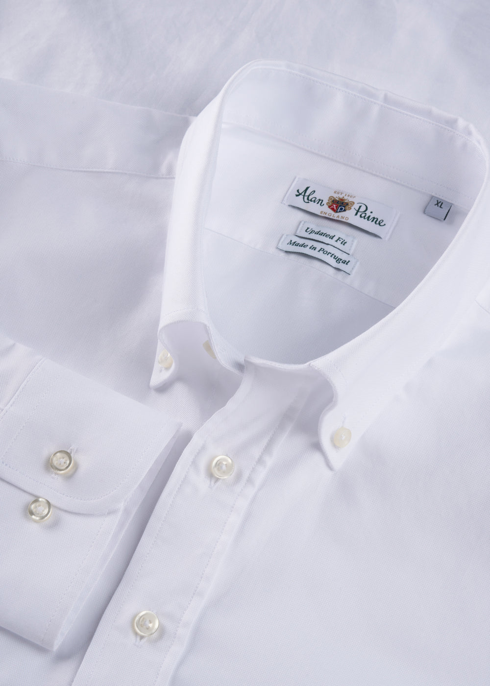 Men's Cotton Long Sleeve Shirt in White