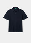 Men's Cotton Cable Polo Shirt in Navy