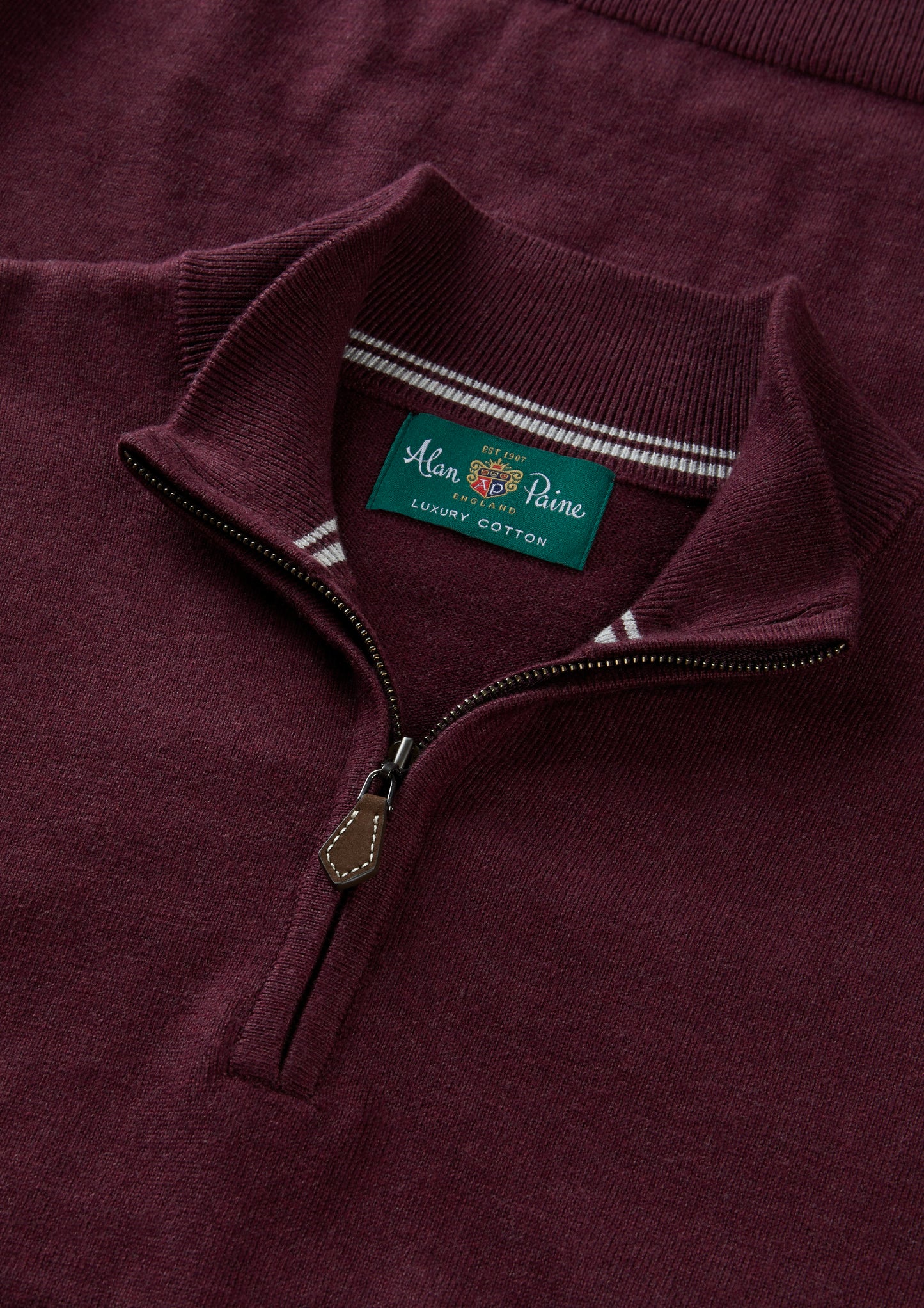 Men's Cotton Cashmere Quarter Zip Gilet in Purple