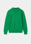 Men's Cotton Cashmere Crew Neck Jumper in Bright Green