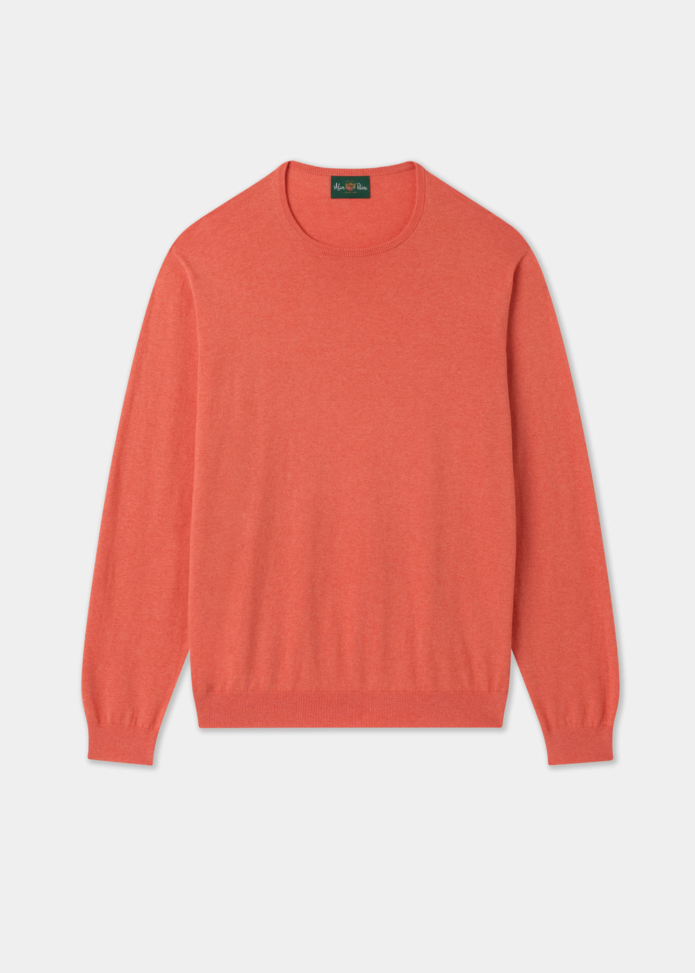 Men's Cotton Cashmere Crew Neck Jumper in Coral