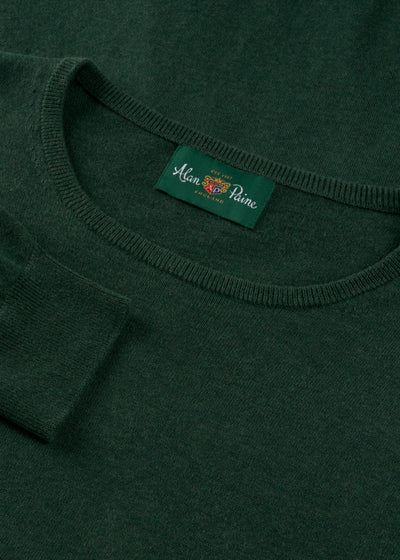 Men's Cotton Cashmere Crew Neck Jumper in Dark Green
