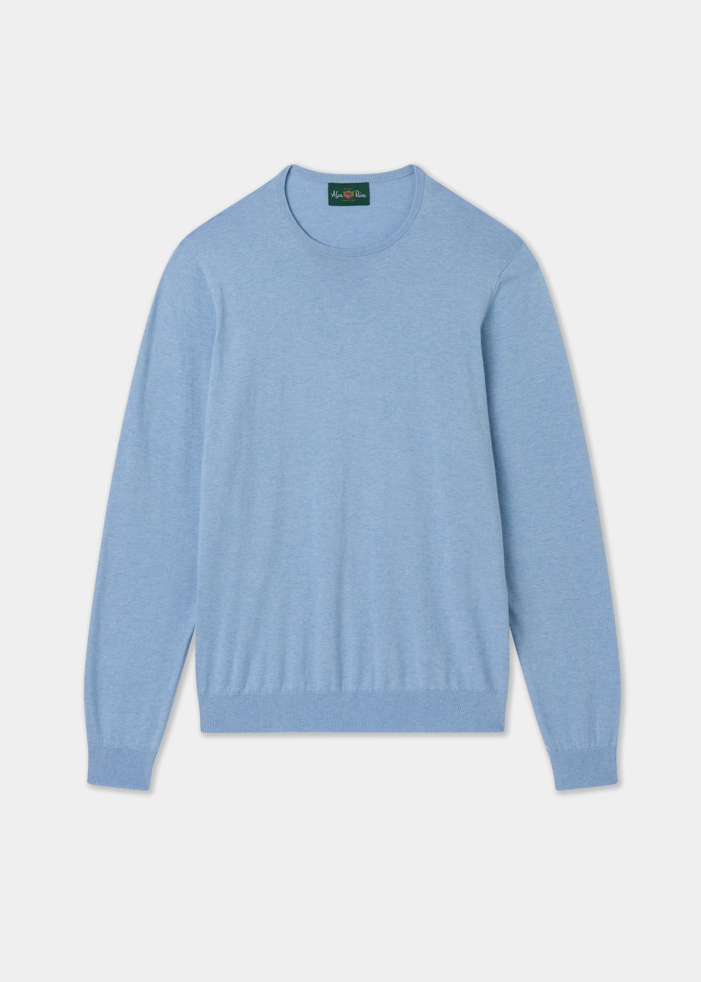 Men's Cotton Cashmere Crew Neck Jumper in Light Blue