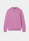 Men's Cotton Cashmere Crew Neck Jumper in Pale Purple