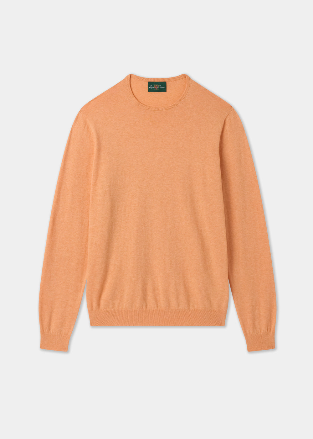 Men's Cotton Cashmere Crew Neck Jumper in Pale Orange